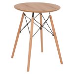 ΤΡΑΠΕΖΙ ΣΤΡΟΓΓΥΛΟ FB90060.04 ΦΥΣΙΚΟ ΧΡΩΜΑ MDF-ΠΟΔΙΑ ΟΞΙΑΣ ΣΕ ΦΥΣΙΚΟ ΧΡΩΜΑ Φ60Χ76Υεκ.