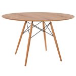 ΤΡΑΠΕΖΙ ΣΤΡΟΓΓΥΛΟ FB98454.04 MDF ΣΕ ΦΥΣΙΚΟ-ΠΟΔΙΑ ΟΞΙΑΣ ΣΕ ΦΥΣΙΚΟ Φ120Χ75Υεκ.