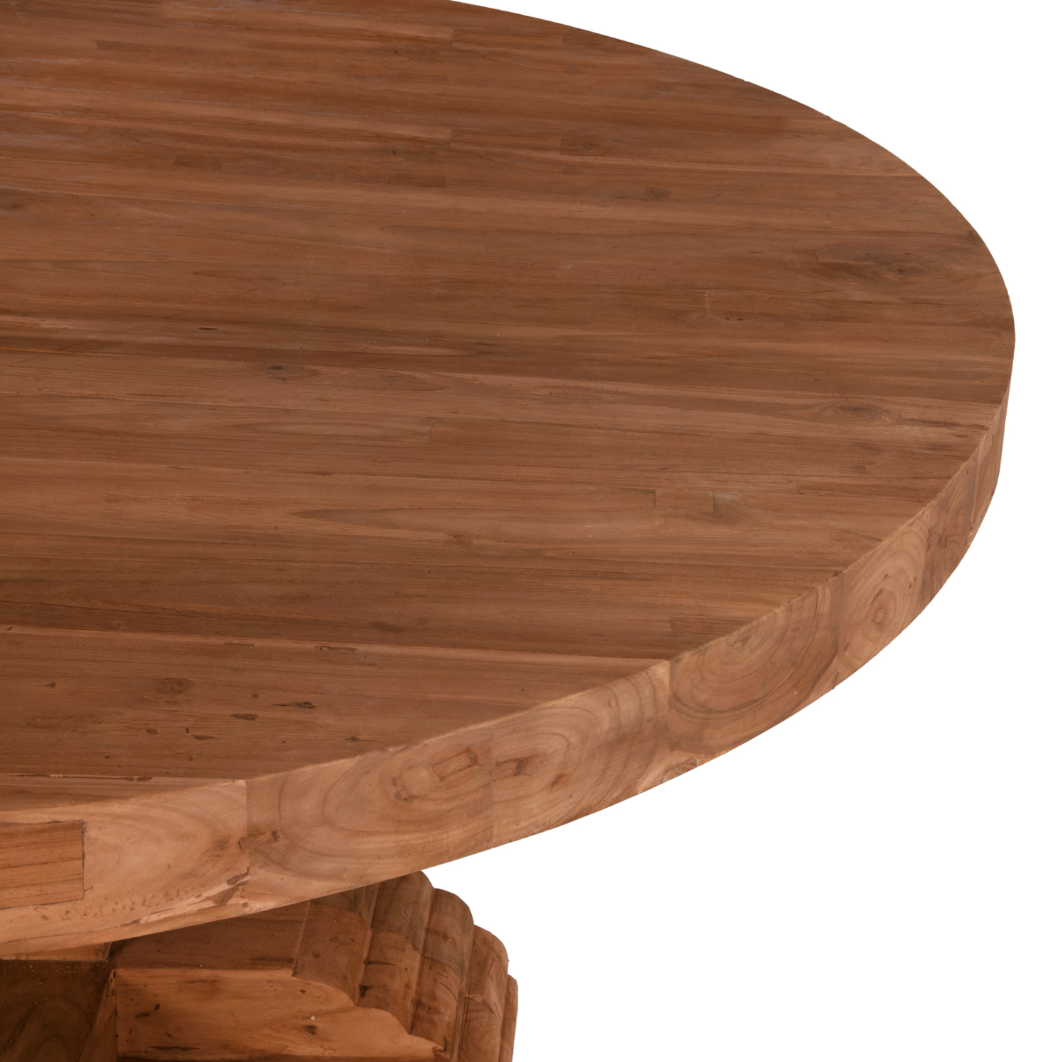 ΤΡΑΠΕΖΙ ΣΤΡΟΓΓΥΛΟ FB99642 ΑΝΑΚΥΚΛ. ΤΕΑΚ ΞΥΛΟ-8εκ ΕΠΙΦΑΝΕΙΑ Φ180x76Υεκ. - Image 4