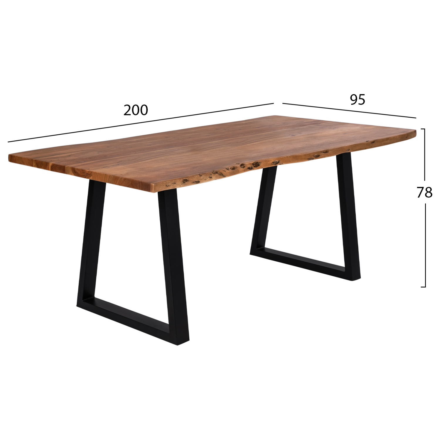 ΤΡΑΠΕΖΙ ΤΡΑΠΕΖΑΡΙΑΣ 4εκ.ΠΑΧΟΣ ΜΑΣΙΦ ΞΥΛΟ ΑΚΑΚΙΑΣ HM8337.11 200x93x74Υ εκ. - Image 2