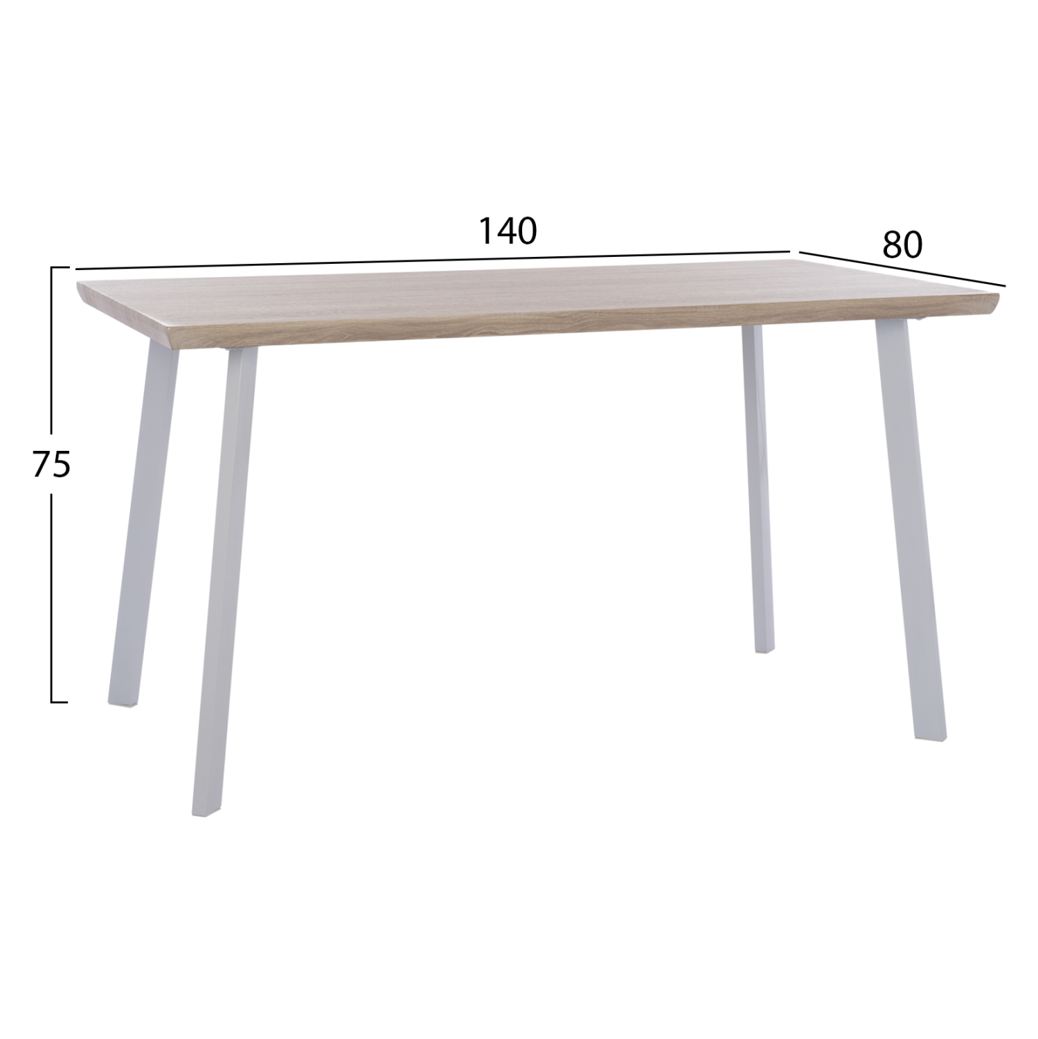 ΤΡΑΠΕΖΙ ΤΡΑΠΕΖΑΡΙΑΣ OFIRA 140X80 SONAMA ΜΕ ΛΕΥΚΑ ΠΟΔΙΑ FB98374.02 - Image 2