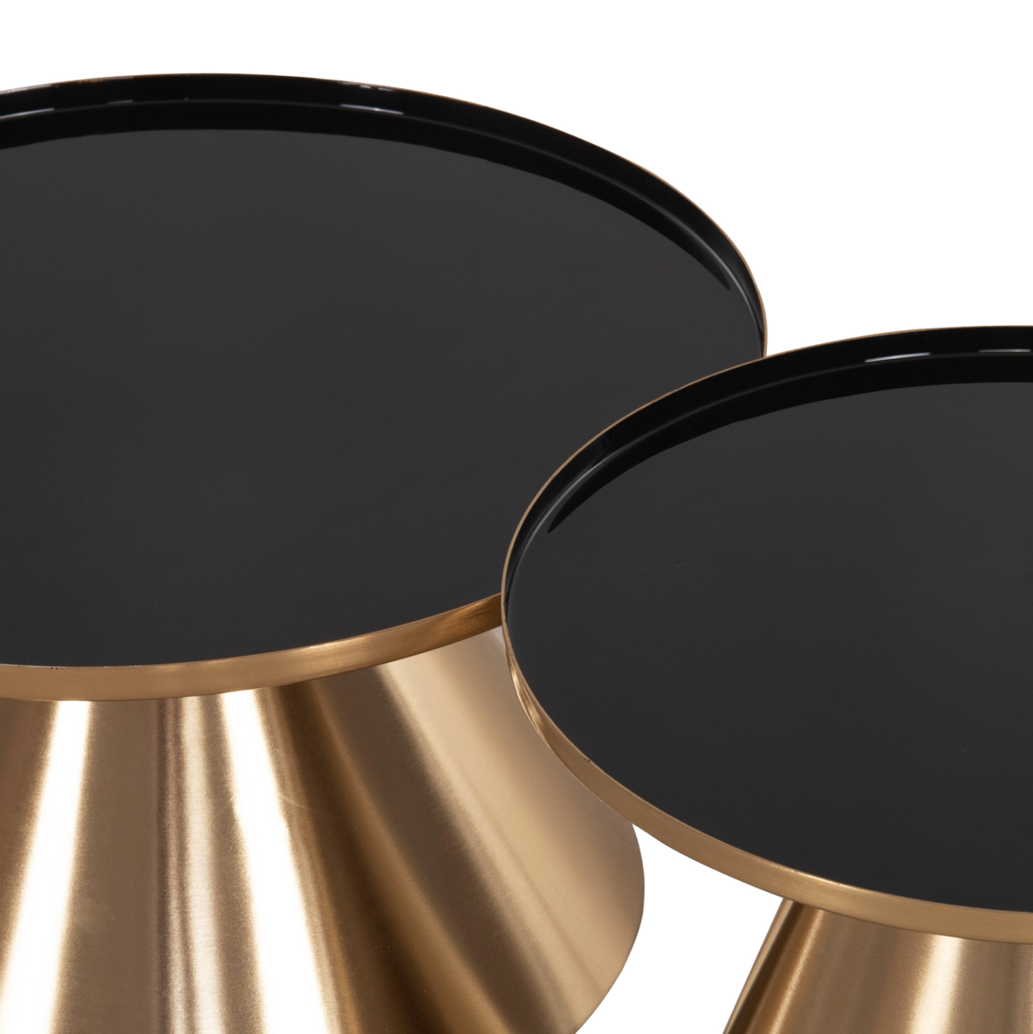 ΤΡΑΠΕΖΙA ΣΑΛΟΝΙΟΥ 2ΤΜΧ FB99923 ΜΕΤΑΛΛΟ ΣΕ ΜΑΥΡΟ&ΧΡΥΣΟ Φ50 & Φ40 εκ. - Image 4