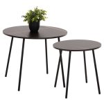 ΤΡΑΠΕΖΙΑ ΣΑΛΟΝΙΟΥ 2ΤΜΧ FB99878.13 ΜΕΛΑΜΙΝΗ ΜΑΥΡΟ ΜΑΡΜΑΡΟ-ΜΑΥΡΟ ΜΕΤΑΛΛΟ