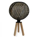 ΦΩΤΙΣΤΙΚΟ ΕΠΙΤΡΑΠΕΖΙΟ ΑΠΟ ΞΥΛΟ ΚΑΙ ΣΧΟΙΝΙ ΜΑΥΡΟ FB97378.01 Φ24x42Υ εκ.