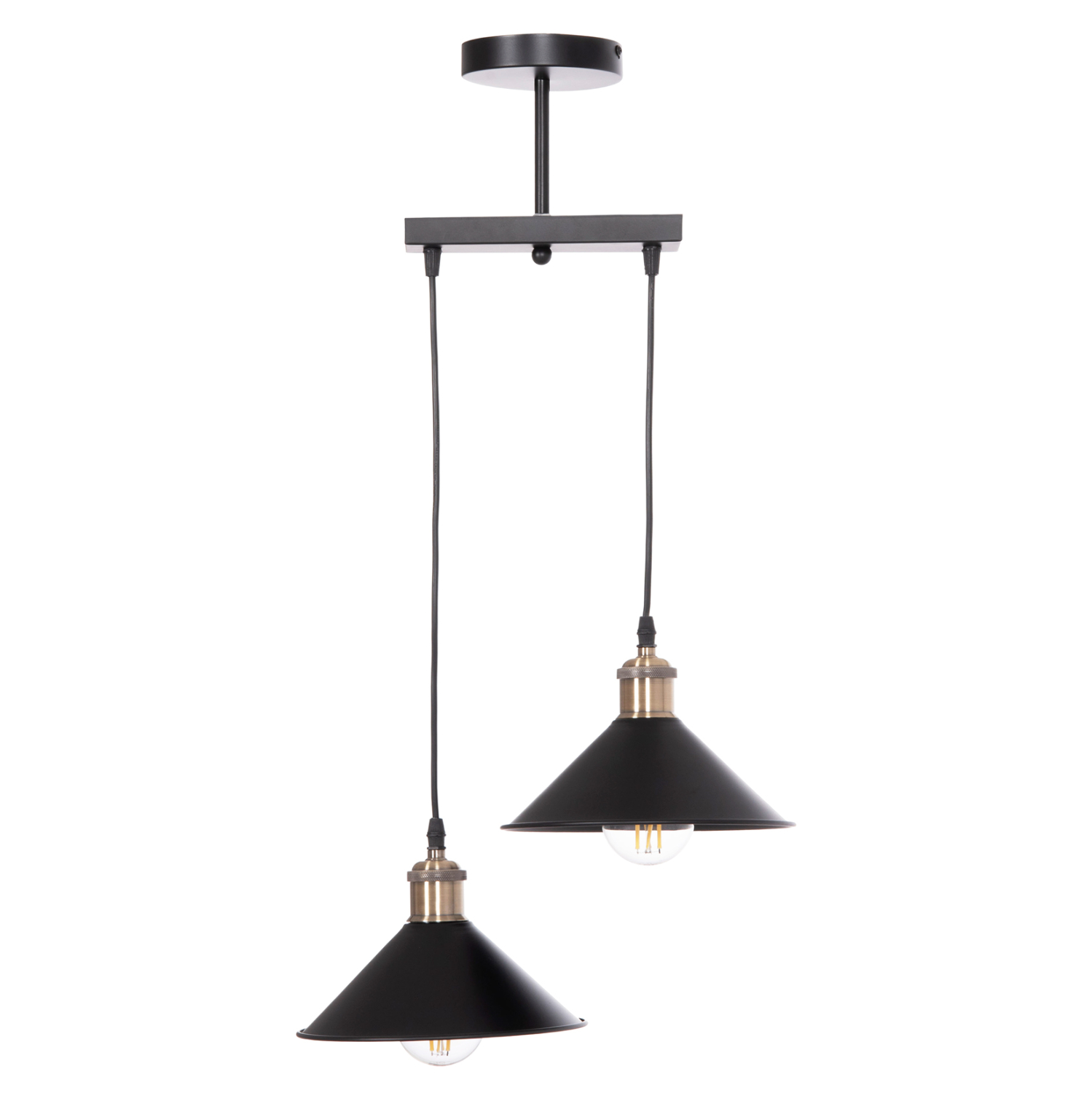 ΦΩΤΙΣΤΙΚΟ ΟΡΟΦΗΣ 2ΦΩΤΟ FB97531.11 ΜΑΥΡΟ ΜΕΤΑΛΛΟ-ΧΑΛΚΙΝΟ ΝΤΟΥΙ Φ21,5x135Υεκ. - Image 3