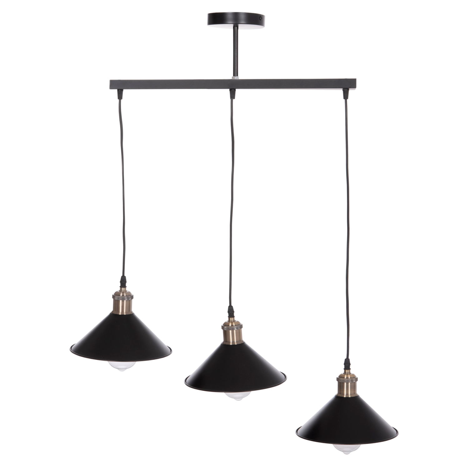 ΦΩΤΙΣΤΙΚΟ ΟΡΟΦΗΣ 3ΦΩΤΟ FB97533.11 ΜΑΥΡΟ ΜΕΤΑΛΛΟ-ΧΑΛΚΙΝΟ ΝΤΟΥΙ Φ21,5x128Υεκ. - Image 3