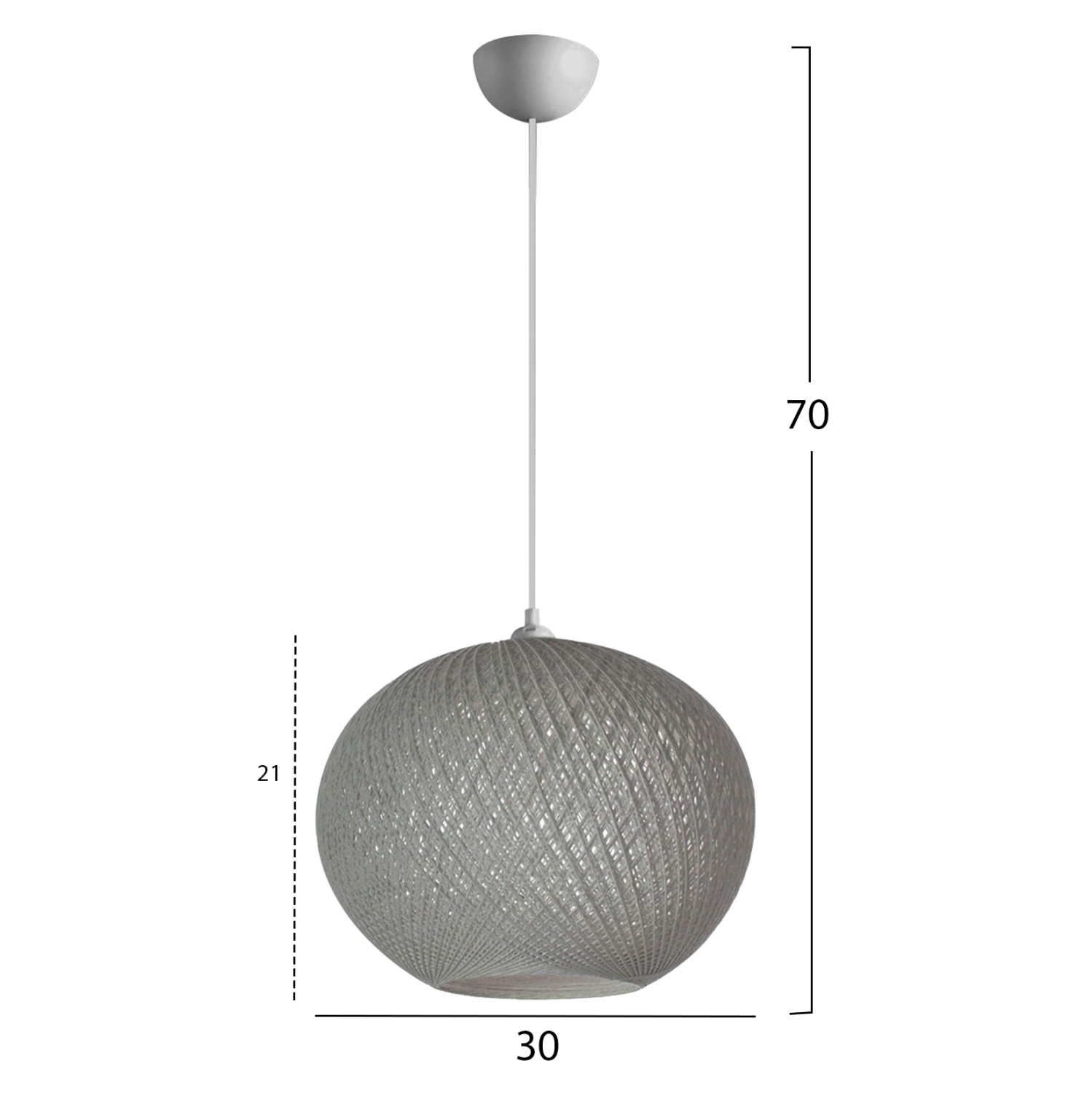 ΦΩΤΙΣΤΙΚΟ ΟΡΟΦΗΣ ΕΣΩΤΕΡΙΚΟΥ ΧΩΡΟΥ ΓΚΡΙ Φ30Χ70Υεκ. FB97625.01 - Image 2