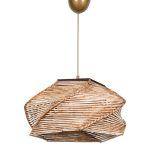 ΦΩΤΙΣΤΙΚΟ ΟΡΟΦΗΣ ΕΣΩΤΕΡΙΚΟΥ ΧΩΡΟΥ ΚΡΕΜΑΣΤΟ FB97367.01 ΑΠΟ ΞΥΛΟ ΚΑΙ BAMBOO ΦΥΣΙΚΟ 36x36x65Υ εκ.