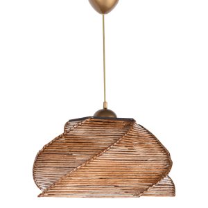 ΦΩΤΙΣΤΙΚΟ ΟΡΟΦΗΣ ΕΣΩΤΕΡΙΚΟΥ ΧΩΡΟΥ ΚΡΕΜΑΣΤΟ FB97367.02 ΑΠΟ ΞΥΛΟ ΚΑΙ BAMBOO ΚΑΡΥΔΙ 36x36x65Υ εκ.