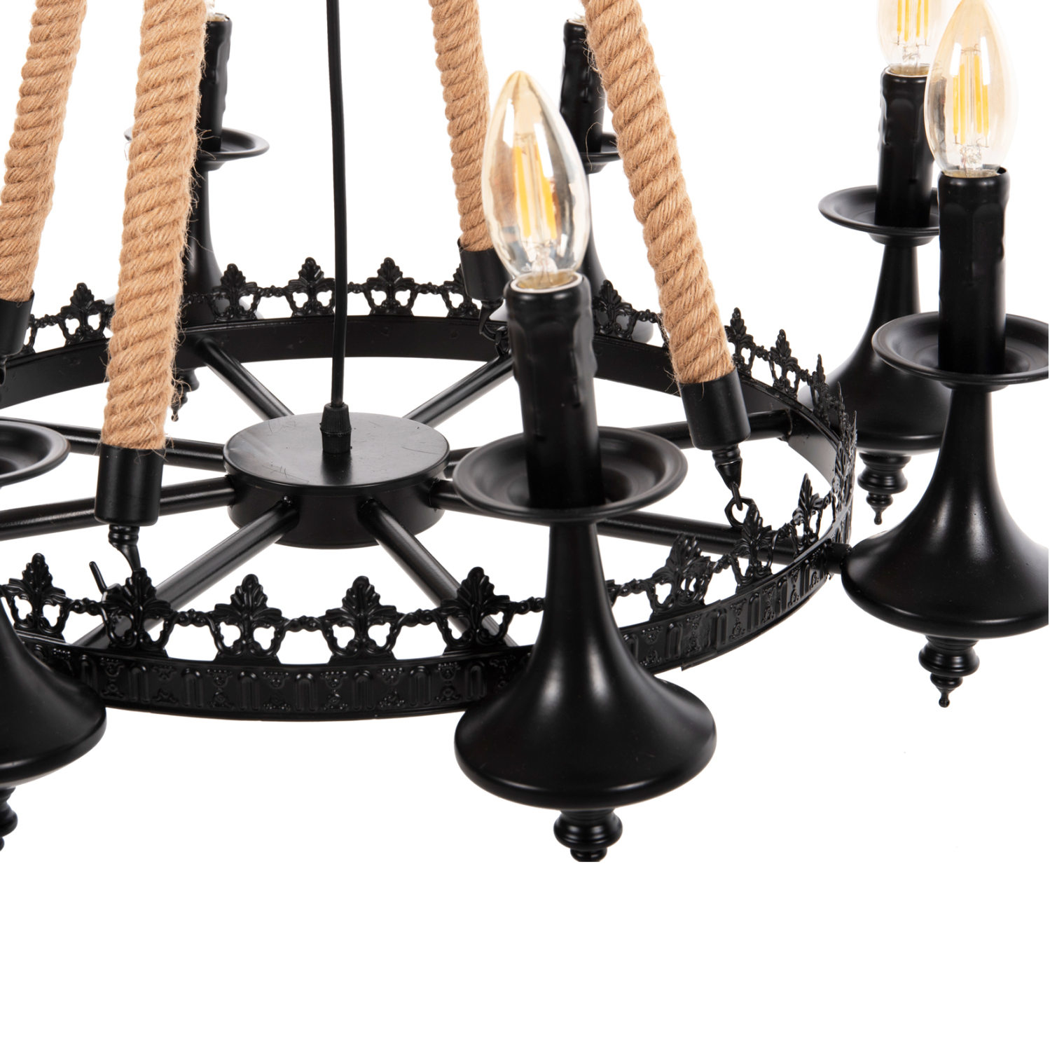 ΦΩΤΙΣΤΙΚΟ ΟΡΟΦΗΣ ΚΡΕΜΑΣΤΟ 8-ΦΩΤΟ FB94169 ΜΑΥΡΟ ΜΕΤΑΛΛΟ-ΣΧΟΙΝΙ Φ66x131Υεκ. - Image 4