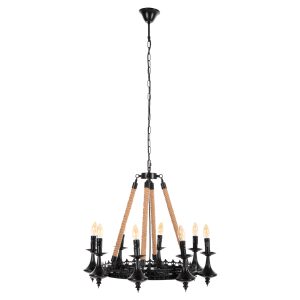 ΦΩΤΙΣΤΙΚΟ ΟΡΟΦΗΣ ΚΡΕΜΑΣΤΟ 8-ΦΩΤΟ FB94169 ΜΑΥΡΟ ΜΕΤΑΛΛΟ-ΣΧΟΙΝΙ Φ66x131Υεκ.