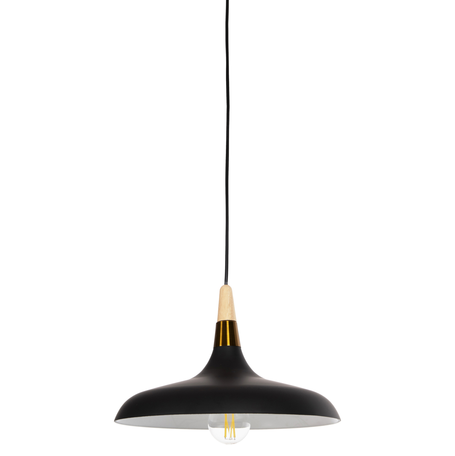 ΦΩΤΙΣΤΙΚΟ ΟΡΟΦΗΣ ΚΡΕΜΑΣΤΟ FB94080 ΜΑΥΡΟ ΜΕΤΑΛΛΟ-ΞΥΛΙΝΗ ΛΕΠΤΟΜΕΡΕΙΑ 35x35x112Υεκ - Image 3