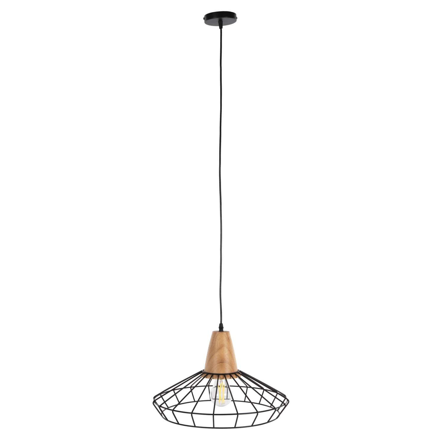 ΦΩΤΙΣΤΙΚΟ ΟΡΟΦΗΣ ΚΡΕΜΑΣΤΟ FB94160 ΜΑΥΡΟ ΜΕΤΑΛΛΟ-ΞΥΛΟ Φ39x117Υεκ