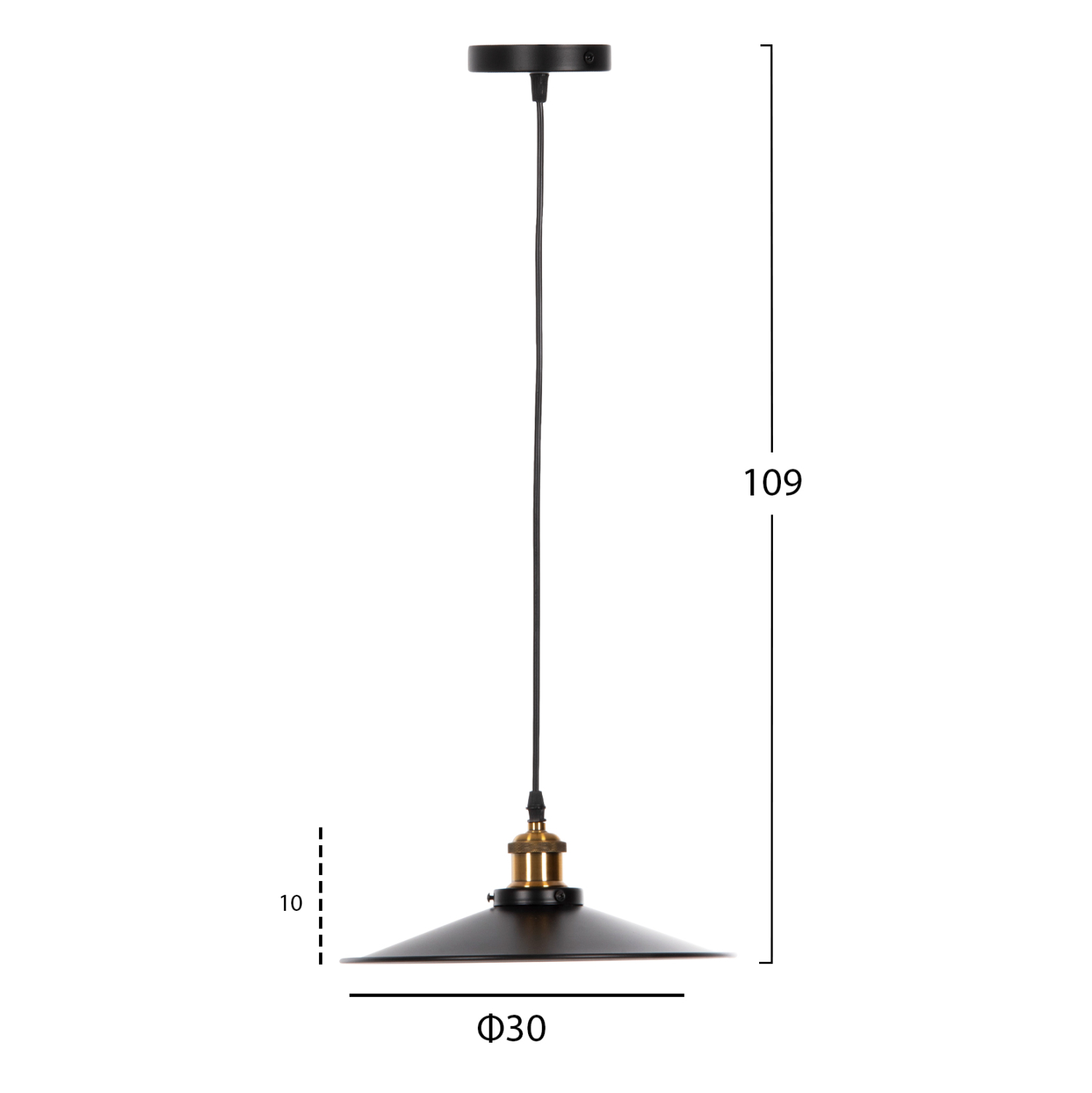 ΦΩΤΙΣΤΙΚΟ ΟΡΟΦΗΣ ΚΡΕΜΑΣΤΟ FB94162 ΜΑΥΡΟ ΜΕΤΑΛΛΟ-ΧΡΥΣΗ ΛΕΠΤΟΜΕΡΕΙΑ Φ30x109Υεκ - Image 2