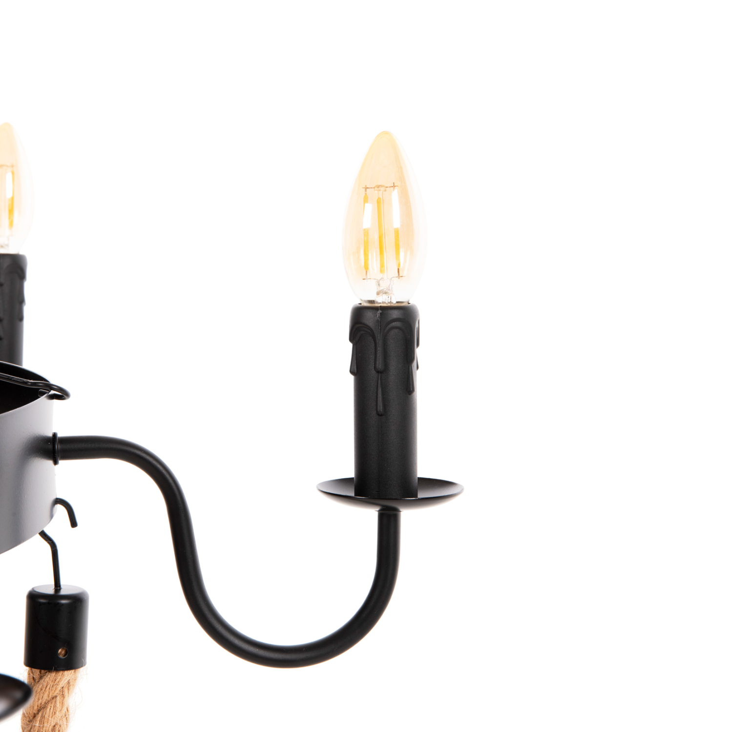 ΦΩΤΙΣΤΙΚΟ ΟΡΟΦΗΣ ΚΡΕΜΑΣΤΟ FB94177 6-ΦΩΤΟ ΣΧΟΙΝΙ ΚΑΙ ΜΑΥΡΟ ΜΕΤΑΛΛΟ 74x74x123Υεκ. - Image 4