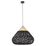 ΦΩΤΙΣΤΙΚΟ ΟΡΟΦΗΣ ΚΡΕΜΑΣΤΟ FB94346 ΑΠΟ PAPER ROPE ΜΠΕΖ ΚΑΙ ΜΑΥΡΟ Φ55