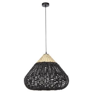 ΦΩΤΙΣΤΙΚΟ ΟΡΟΦΗΣ ΚΡΕΜΑΣΤΟ FB94346 ΑΠΟ PAPER ROPE ΜΠΕΖ ΚΑΙ ΜΑΥΡΟ Φ55