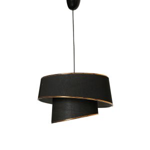 ΦΩΤΙΣΤΙΚΟ ΟΡΟΦΗΣ ΚΡΕΜΑΣΤΟ FB97356.03 ΜΕΤΑΛΛΟ ΚΑΙ ΥΦΑΣΜΑ ΜΑΥΡΟ Φ32x70Υ εκ.