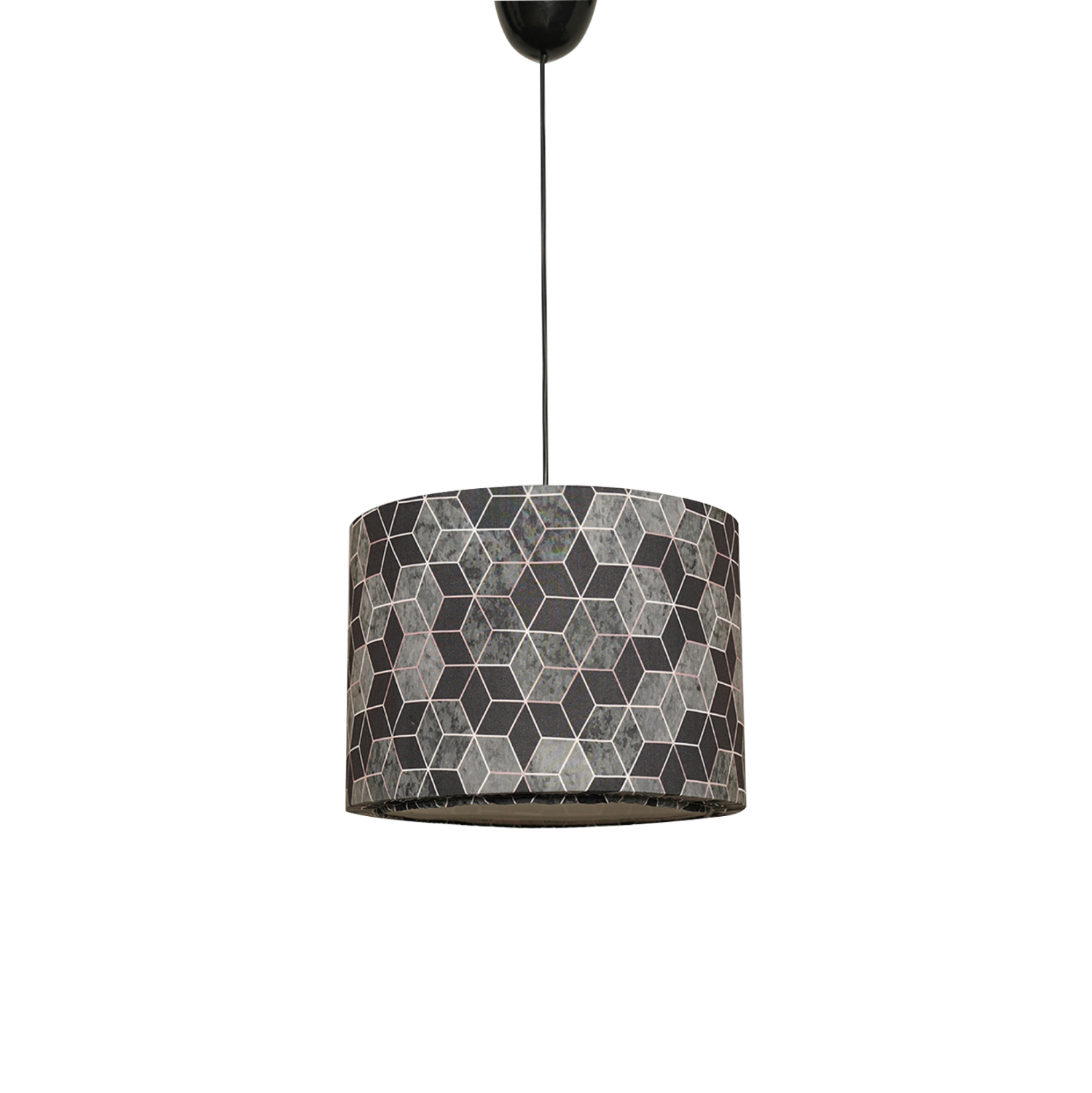 ΦΩΤΙΣΤΙΚΟ ΟΡΟΦΗΣ ΚΡΕΜΑΣΤΟ FB97369 ΜΕΤΑΛΛΟ ΚΑΙ ΥΦΑΣΜΑ ΜΑΥΡΟ ΓΚΡΙ 28x28x65Υ εκ.