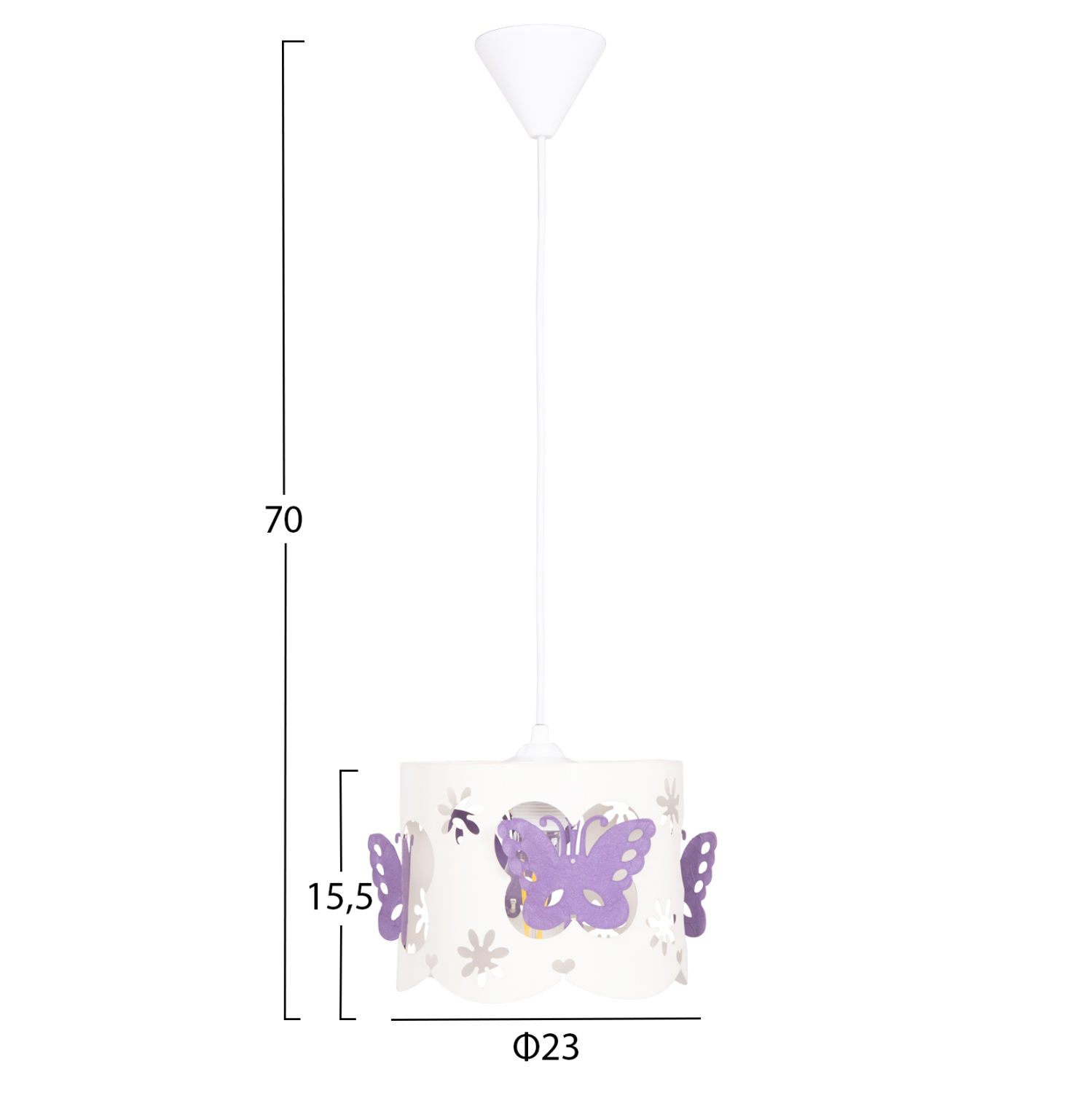 ΦΩΤΙΣΤΙΚΟ ΟΡΟΦΗΣ ΠΑΙΔΙΚΟ FB94705.02 ΜΕΤΑΛΛΙΚΟ ΜΩΒ-ΛΕΥΚΟ Φ23x70Υεκ. - Image 2