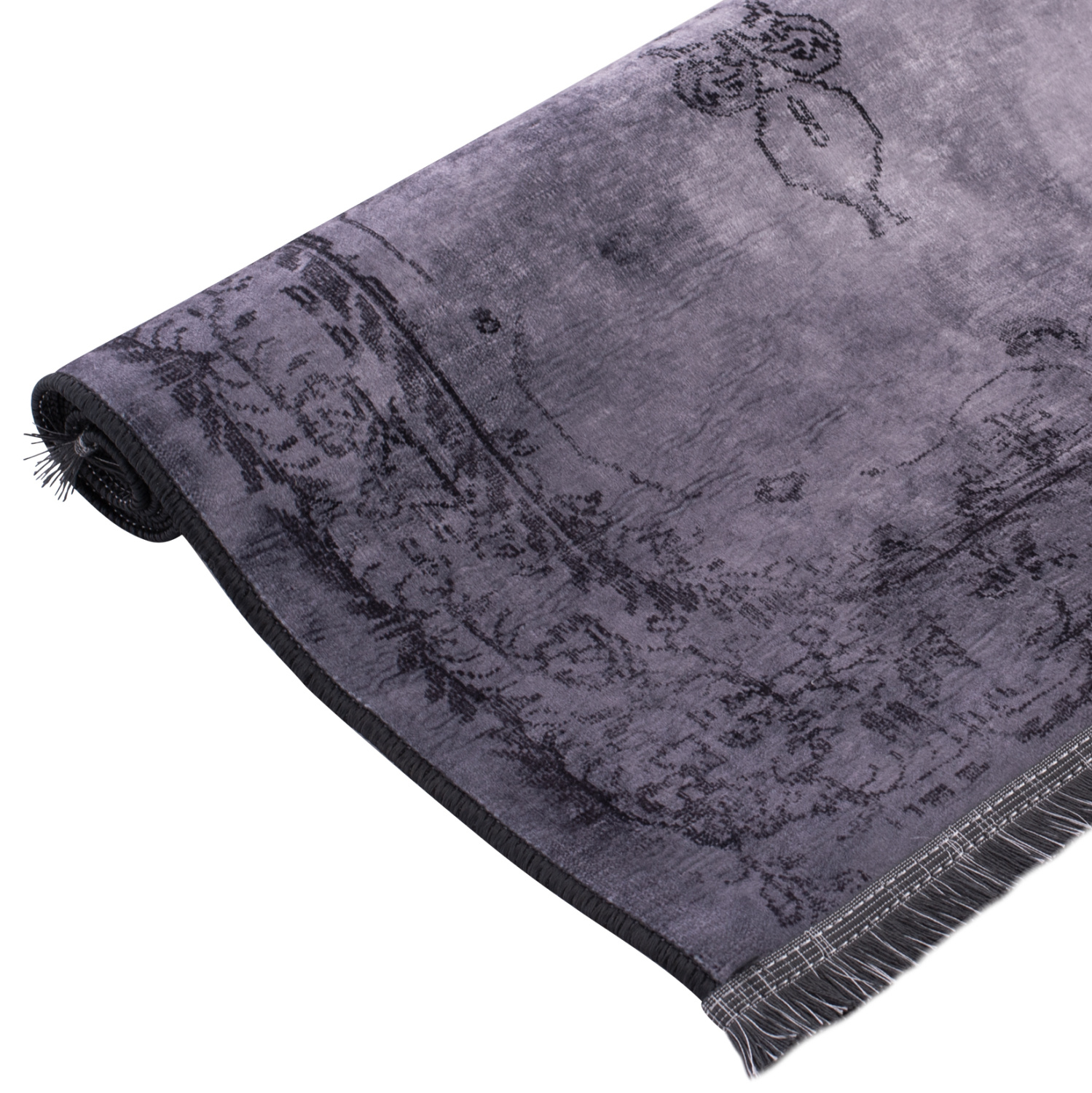 ΧΑΛΙ ΣΑΛΟΝΙΟΥ VINTAGE ΜΕ ΚΡΟΣΙΑ ΓΚΡΙ FB97675.01 160X230 εκ. - Image 3