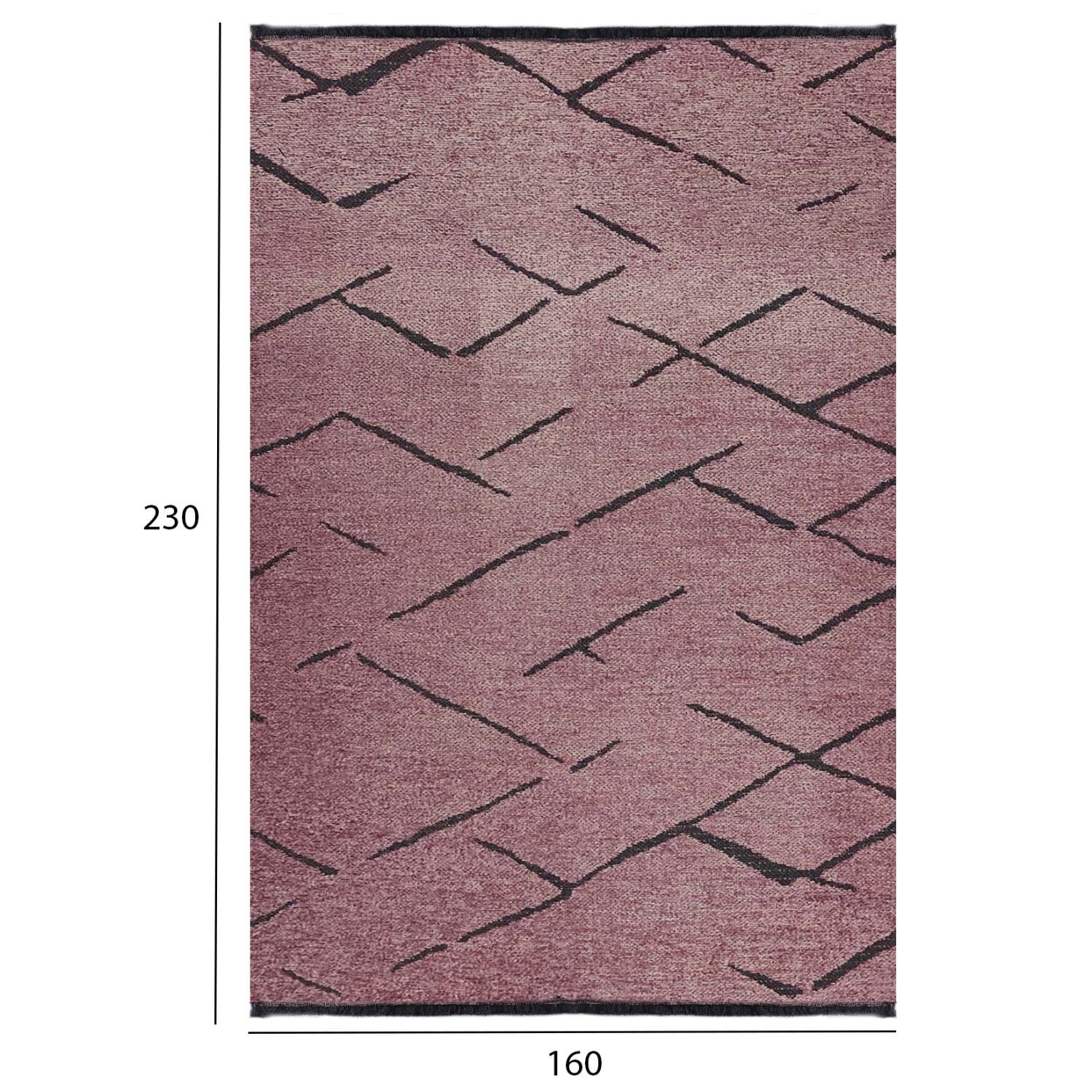 ΧΑΛΙ ΣΑΛΟΝΙΟΥ ΜΕ ΚΡΟΣΙΑ FB97674.06 ΣΑΠΙΟ ΜΗΛΟ ΜΑΥΡΟ 160Χ230 εκ. - Image 2