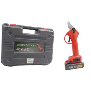 Ψαλίδι κλαδέματος 48V με ισχυρή απόδοση και εργονομικό σχεδιασμό. Ιδανικό για να διατηρήσετε τους κήπους και τους κλάδους σε καλή κατάσταση.