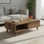 Τραπεζάκι σαλονιού Aster Megapap χρώμα καρυδί 120x56x40εκ.