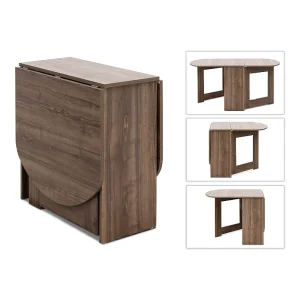 Τραπέζι Winslet Megapap επεκτεινόμενο χρώμα καρυδί 34(63+63)x80x76εκ.