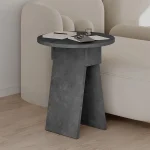 Τραπεζάκι βοηθητικό Chen Megapap χρώμα γκρι ρετρό Φ42x50εκ.