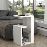 Τραπεζάκι βοηθητικό Rosana Megapap χρώμα λευκό 35x29,5x60εκ.