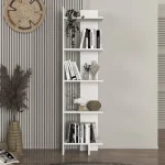 Βιβλιοθήκη Perla Megapap χρώμα λευκό 48x22x170εκ.