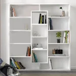 Βιβλιοθήκη Ample Megapap χρώμα λευκό 125x22x135,7εκ.