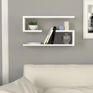 Ραφιέρα τοίχου Jenika Megapap 2 τεμαχίων χρώμα λευκό 60x14,5x18εκ.