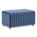 Σκαμπώ Mabel Megapap βελούδινο χρώμα μπλε 80x40x40εκ.