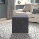 Σκαμπώ Linda Megapap υφασμάτινο χρώμα ανθρακί 40x40x40εκ.