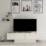 Έπιπλο τηλεόρασης Matera Megapap χρώμα λευκό 150x31,5x41,6εκ.