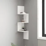 Ραφιέρα τοίχου γωνιακή Zikzak Megapap χρώμα λευκό 25x25x105,4εκ.