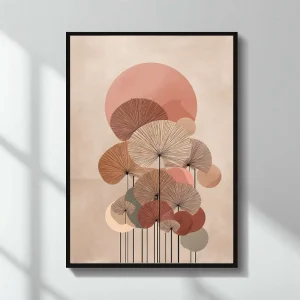 Πίνακας "Pink Leaves" Megapap ψηφιακής εκτύπωσης 50x70εκ.