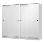 Ντουλάπα ρούχων Regio Megapap τετράφυλλη συρόμενη χρώμα λευκό 200x60x181εκ.