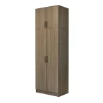 Ντουλάπα ρούχων Vivian Megapap δίφυλλη με πατάρι χρώμα καρυδί 80x51,8x240εκ.