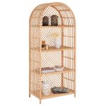 ΒΙΒΛΙΟΘΗΚΗ FB99552 ΑΠΟ ΦΥΣΙΚΟ RATTAN ΣΕ ΦΥΣΙΚΟ ΧΡΩΜΑ 80x40x182Υεκ.