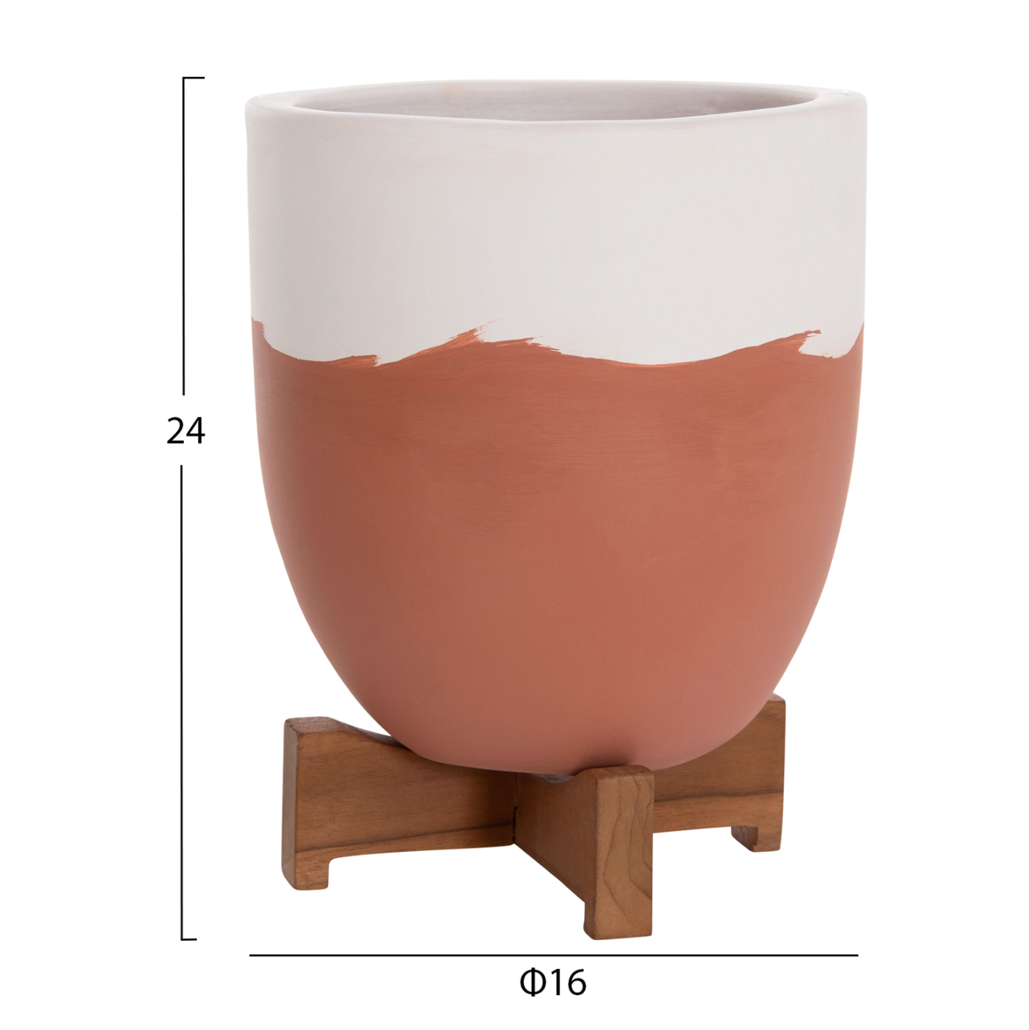 ΓΛΑΣΤΡΕΣ ΣΕΤ 2ΤΜX FB94686.08 TERRACOTTA ΣΕ ΛΕΥΚΟ & ΤΕΡΑΚΟΤΑ--TEAK ΒΑΣΗ - Image 3