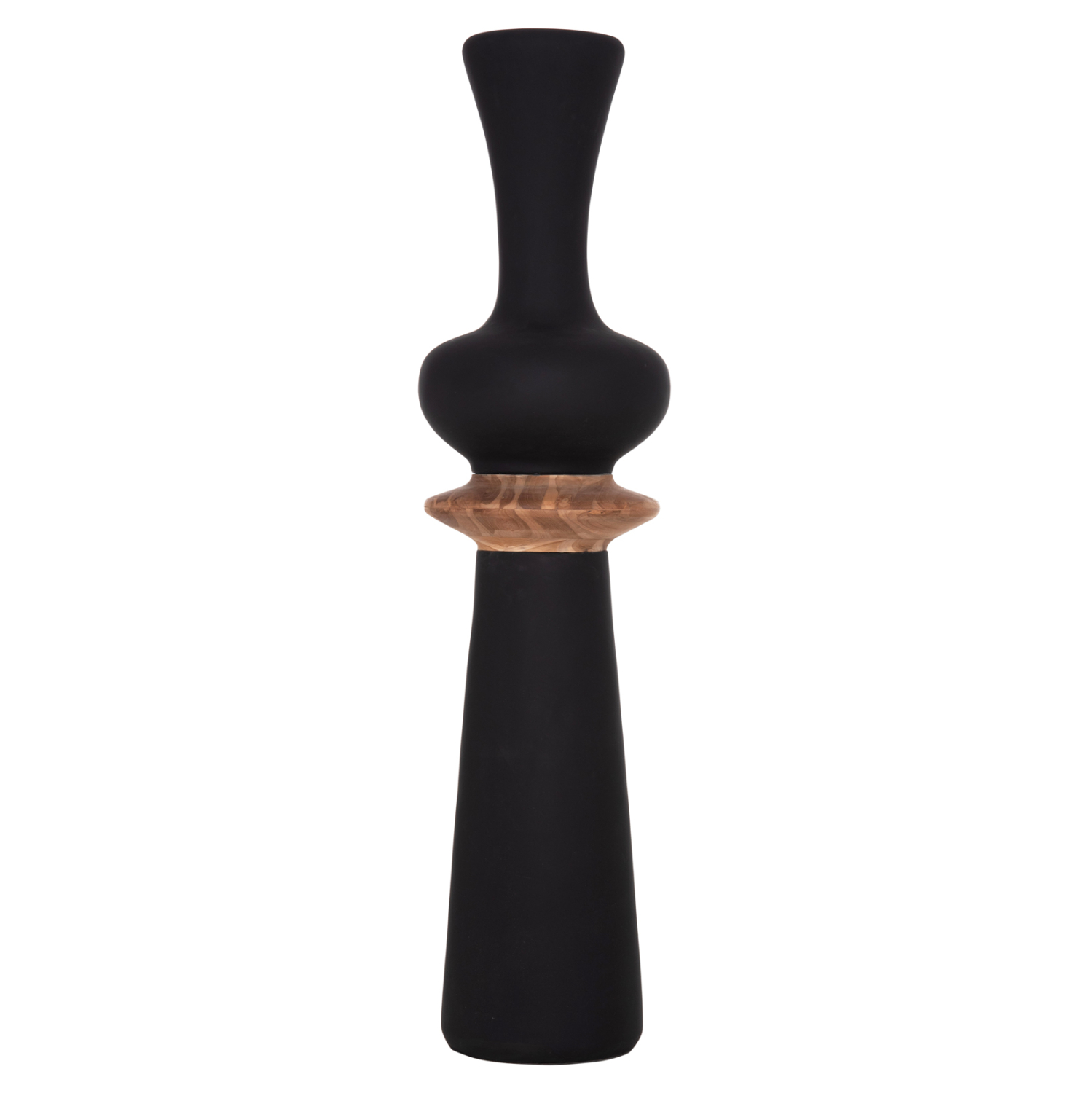 ΔΙΑΚΟΣΜΗΤΙΚΟ ΒΑΖΟ ΔΑΠΕΔΟΥ FB94660.01L FIBER CEMENT ΜΑΥΡΟ--ΞΥΛΟ ΤΕΑΚ Φ45x172Υεκ - Image 3