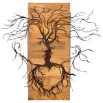 ΔΙΑΚΟΣΜΗΤΙΚΟ ΤΟΙΧΟΥ FACES FB94807-ΦΥΛΛΑ ΜΕΤΑΛΛΟΥ ΜΑΥΡΑ-ΞΥΛΟ 60x3(βάθος)x57