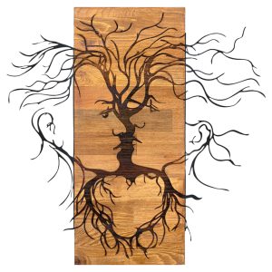 ΔΙΑΚΟΣΜΗΤΙΚΟ ΤΟΙΧΟΥ FACES FB94807-ΦΥΛΛΑ ΜΕΤΑΛΛΟΥ ΜΑΥΡΑ-ΞΥΛΟ 60x3(βάθος)x57