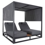 ΔΙΠΛΗ ΞΑΠΛΩΣΤΡΑ ΠΑΡΑΛΙΑΣ ΜΕ ΣΚΙΑΣΤΡΟ ΚΥΒΟΣ FB96097.01 ΑΛΟΥΜΙΝΙΟ ΓΚΡΙ 2x2x2μ