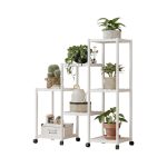 Διακοσμητική τροχήλατη ραφιέρα δαπέδου με 7 ράφια - YH9628-2A - 114128 - White