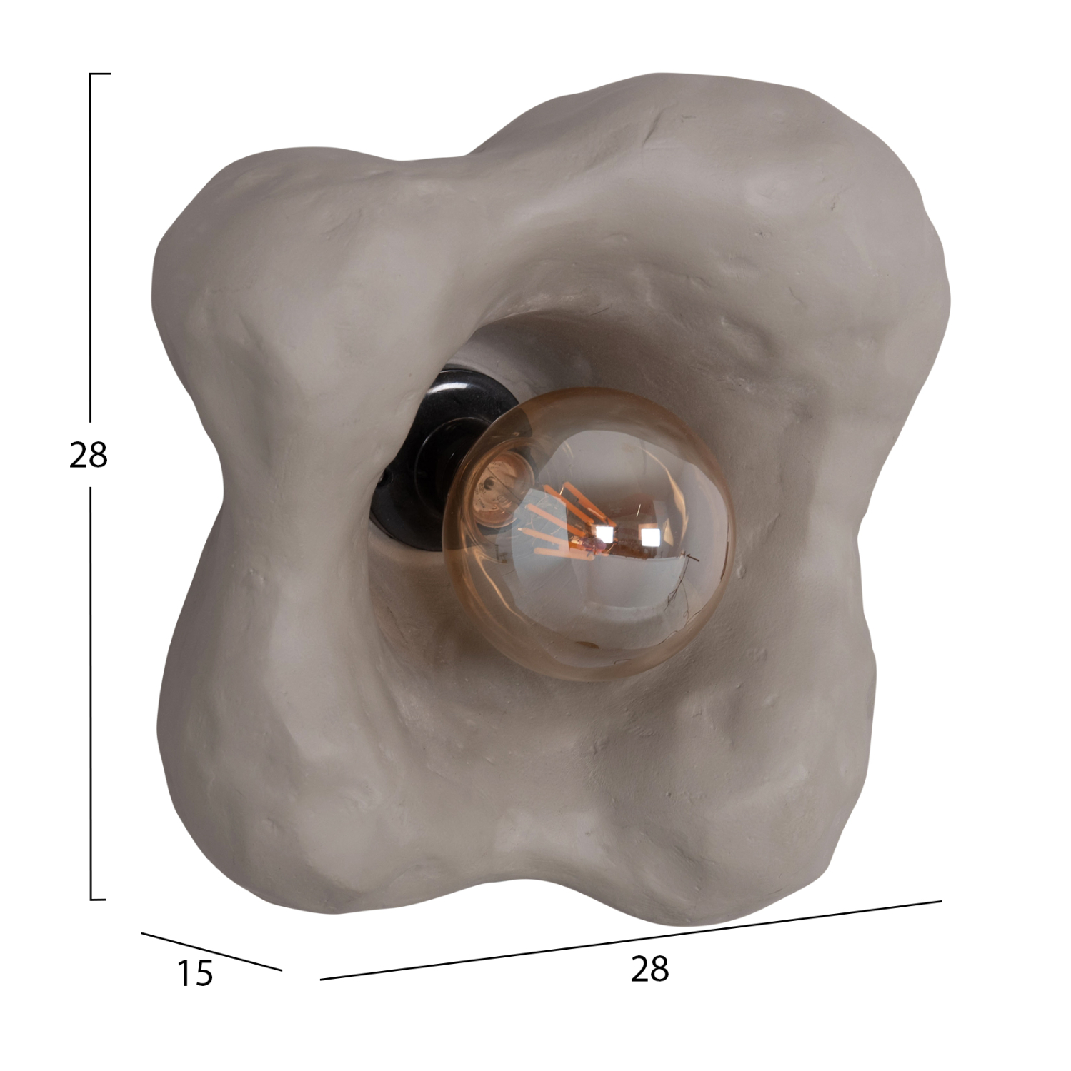 ΕΠΙΤΟΙΧΙΟ ΦΩΤΙΣΤΙΚΟ FB94701.03M FIBER CEMENT ΣΕ ΓΚΡΙ 28x15x28Υεκ. - Image 2