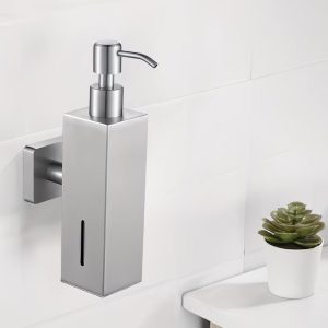 Αυτός ο ποιοτικός διανομέας υγρού σαπουνιού από ανοξείδωτο ατσάλι είναι μια κομψή και ανθεκτική επιλογή για καθημερινή χρήση στο μπάνιο